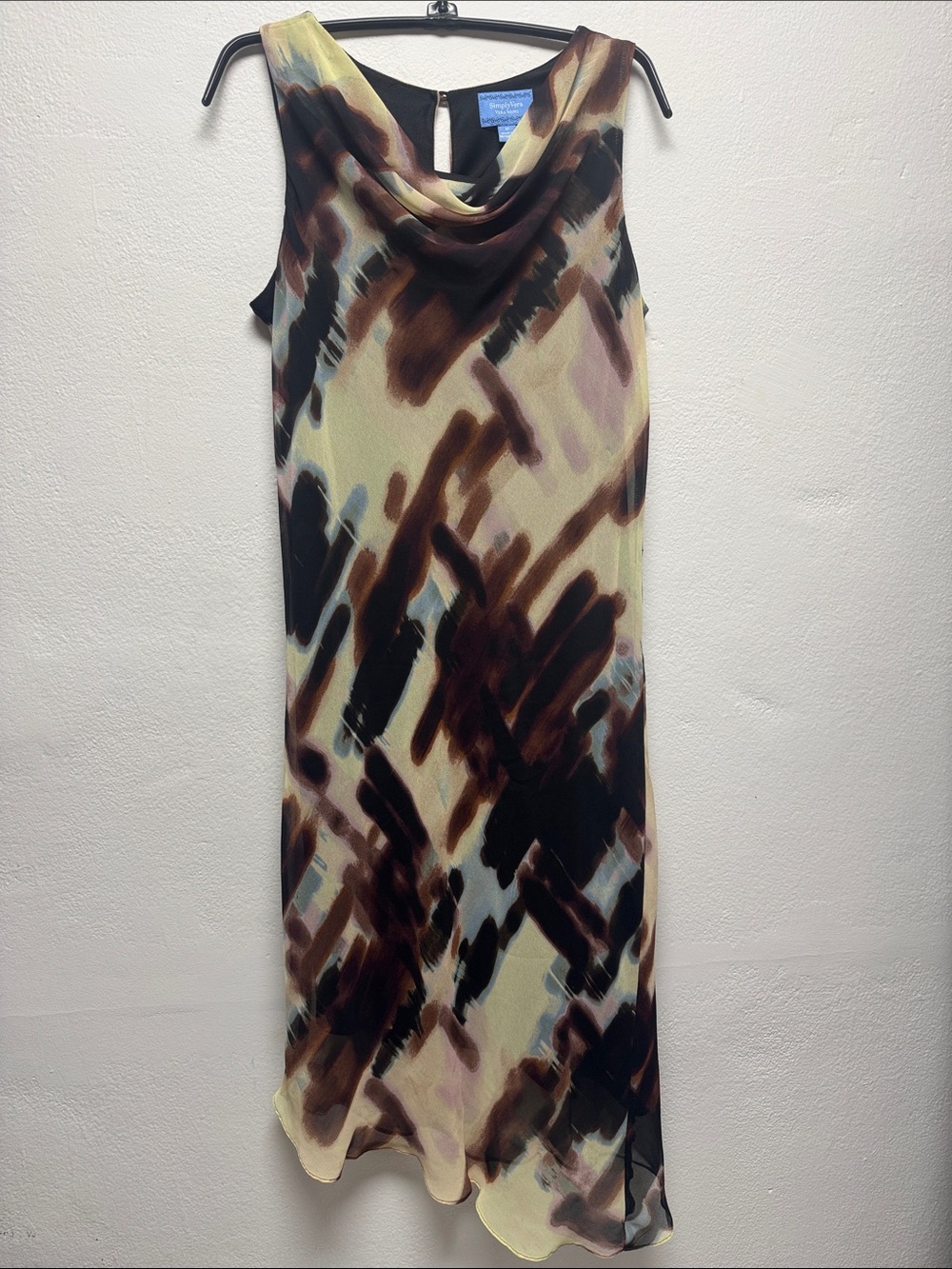 Simply Vera Vera Wang Multicolor Cowl Neck Midi Dress